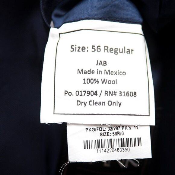 56R Jos A Bank Traveler Tailored Fit Sportcoat Blazer Bright Navy D010048 - Picture 8 of 10